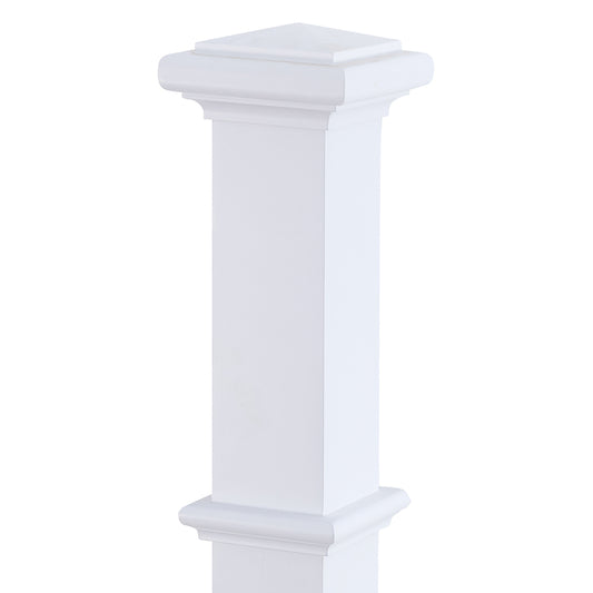 TI-H26-095 Primed White  Landing Box Newel Poplar  Wooden Stair Staircase