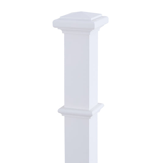 TI-H26-125 Primed White Box Newel  Wooden Stair Staircase