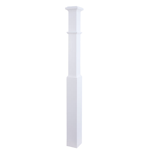 TI-H26-147 Primed White Box Newel  Wooden Stair Staircase