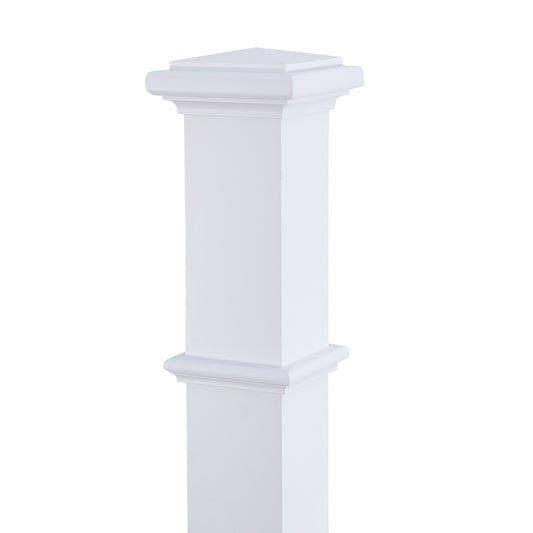 TI-H26-147 Primed White Box Newel  Wooden Stair Staircase