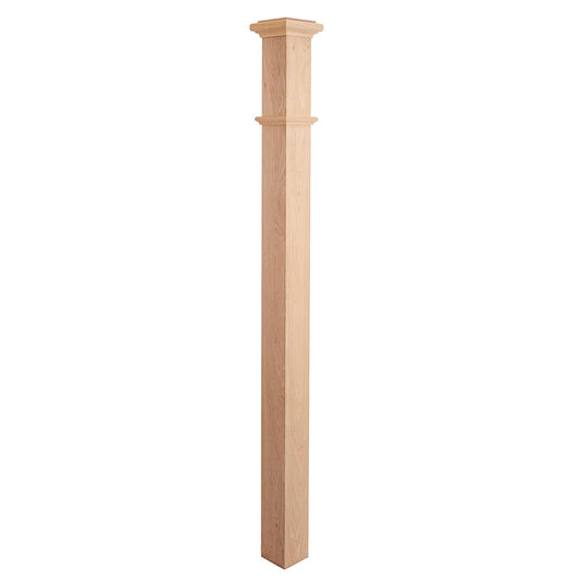 TI-O26-117 Red Oak Box Newel  Wooden Stair Staircase