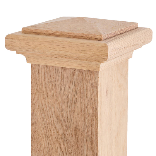 TI-O26-117 Red Oak Box Newel  Wooden Stair Staircase