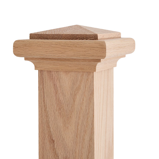 TI-O26-124 Red Oak Box Newel  Wooden Stair Staircase