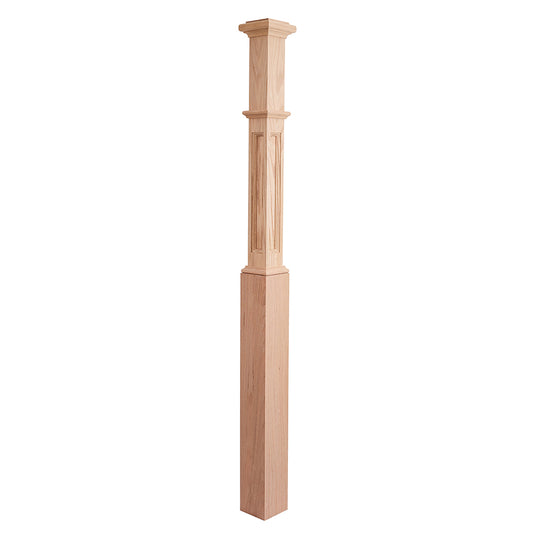 TI-O26-124 Red Oak Box Newel  Wooden Stair Staircase